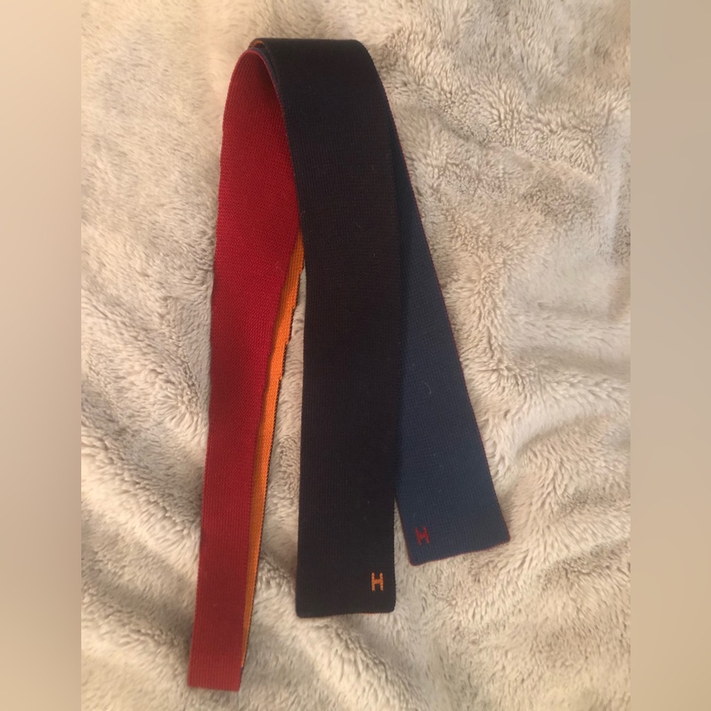 Hermes silk Men's Knit Tie four color